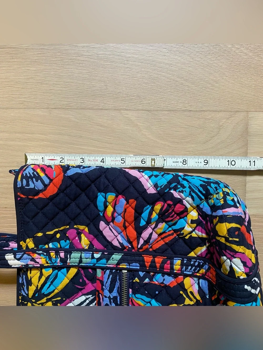 Vera Bradley Butterfly Flutter Tote Bag Quilted Cotton Navy Multicolor